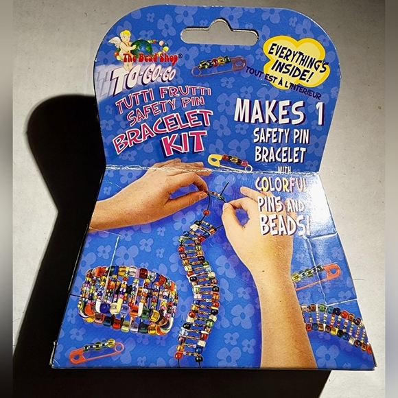 Kids safety Pin bracelet kit diy colorful pins and beads - Picture 4 of 7
